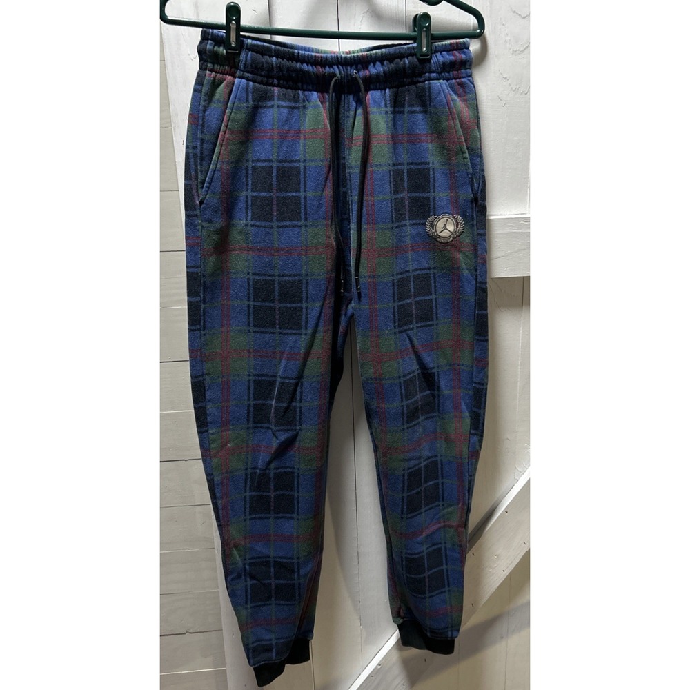 Nike Air Jordan  Essential Festive Plaid Fleece Sweatpants DV9388-333 Men's Sz S